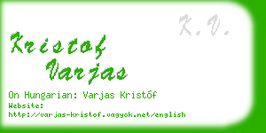 kristof varjas business card
