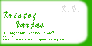 kristof varjas business card